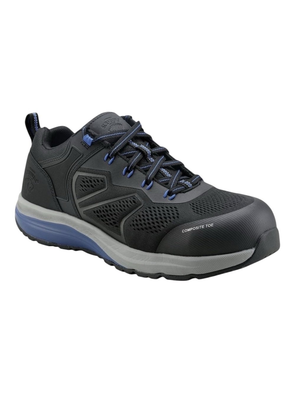 NEW! Herman Survivors Men's Cassle Composite Toe Work Shoes Black Blue